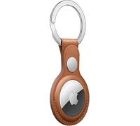 Leather AirTag Keyring Case For Apple Airtag Holder Protective Leather Case Tracker Cover with Holder Airtag Key Ring Compatible with Apple New AirTag Dog Collar (Brown)