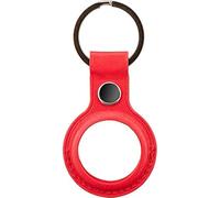 Leather AirTag Keyring Case For Apple Airtag Holder Protective Leather Case Tracker Cover with Holder Airtag Key Ring Compatible with Apple New AirTag Dog Collar (red)