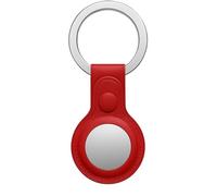 Leather AirTag Keyring Case For Apple Airtag Holder Protective Leather Case Tracker Cover with Holder Airtag Key Ring Compatible with Apple New AirTag Dog Collar (red)