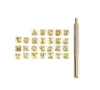 Leather Alphabet Letter Stamp 26pcs Carbon Steel Stamps 6mm Leather Stamping Tool Capital Letter Kit for Metal Wood