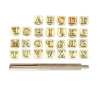 Leather Alphabet Letter Stamp 26pcs Carbon Steel Stamps 6mm Leather Stamping Tool Reusable Capital Letter Kit for Metal Wood