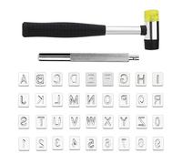 Leather Alphabet Letter Stamp 34/38/71 Pcs Leather Stamping Tools Set Letters Numbers and Patterns Punch Craft Tool with Rubber Hammer