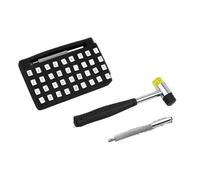 Leather Alphabet Letter Stamp Leather Stamping Carving Tools Letters and Numbers Patterns Mallet Hammer Geometric Leathercraft Supplies(3.0mm 36stamps)