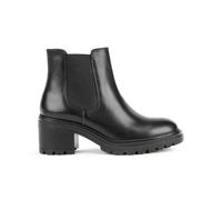 Leather and elastic nylon ankle boots for women Geox Damiana Noir 39
