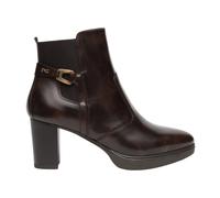 Leather and Fabric Booties - female - Nerogiardini - Heeled Boots - Brown - 6 UK - Shoes 6 UK