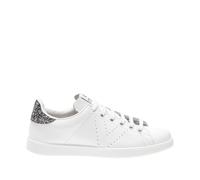 Leather and Glitter Trainers White