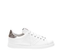 Leather and Glitter Trainers White
