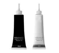 Leather and Vinyl Repair Kit - 2 Black/White Furniture Repair Kit, Leather Filler Repair Compound, Leather Scratch Repair for Refurbishing for Upholstery, Jacket, Couch, Shoes, Boat, Car Seats
