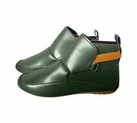 Leather Ankle Boots For Women Round Toe Colour Block Slip On Ankle Boots