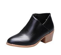 Leather Ankle Boots For Women Uk Low Heel Pointed Toe Chelsea Boots