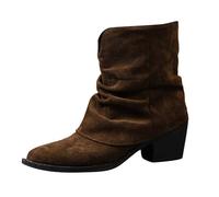 Leather Ankle Boots for Women UK Wide Fit Shoes Side Zip Boots | Solid Color Fold Over Boots Comfy Lounge Ankle Boots for Women Uk Wide Fit Walking Shoes for Gym Biker Running