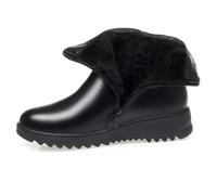 Leather Ankle Boots for Women - Waterproof, Warm, Winter Boots with Non-Slip Wedge Heel