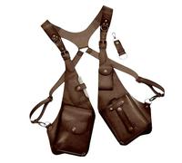 Leather Anti Theft Harness - Adjustable Harness Wallet Medieval Retro,Leisure Double Shoulder Pouch for Men and Women, Vintage Shoulder Bag, Strap Pouch