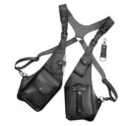 Leather Anti-Theft Harness - Vintage Medieval Security Phone Bag | Armpit Shoulder Bag Wallet, Adjustable PU Leather Hidden Pack, Outdoor Double Shoulder Bag, Black, Consulte la descripción, See