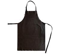 Leather Apron for Artisans in Full Grain Mahogany Brown Leather