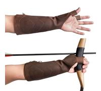 Leather Archery Arm Guard for Men, Women & Youth, Protective Bracer, Full Grain Leather Forearm Protection, Wrist Arm Bracer for Archers, Durable Bow Archery Sleeve Arm Guards (Bourbon Brown)