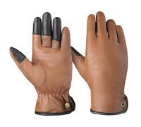Leather Archery Glove Full 5-Finger with Thumb Protection - Reinforced Stitching for Thumb Release - 100% Leather - Black, Dark Brown, Light Brown (Light Brown, M, Full pair(Right and Left))