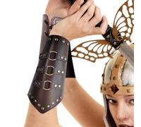 Leather Arm Guards | Gauntlet Wristband Medieval | Long Knights Battle Arm Guard Bracers | Costume Armmor Suitable For LARP, Cosplay, Renaissance Fair, Warrior Outfit, Historical Rolepllay