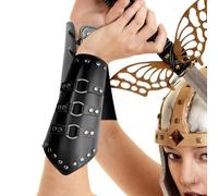 Leather Arm Guards | Gauntlet Wristband Medieval | Long Knights Battle Arm Guard Bracers | Costume Armmor Suitable For LARP, Cosplay, Renaissance Fair, Warrior Outfit, Historical Rolepllay