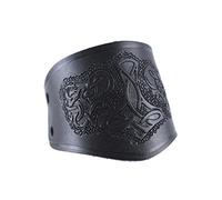 Leather arm protectors with Thor's hammer, short, bracelet, LARP, Viking, medieval, black