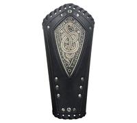 Leather Armbands For Armor - Adjustable Arm Guards, Vintage Bracelet, Renaissance Knight Gauntlet, Archery Wrist Guards | Medieval Leather Buckle Armbands For Men And Women, L