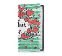 Leather Auto Registration Insurance & ID Card Holder Men Women Prefect Car Essentials Wallet for Driver Auto Owners Trailer Motorcycle Boat Valentines Day Tree Red Love Heart Petals Happy Valentine's,