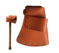 Leather Axe Holster - 7.87in Large Brown Cowhide, Closure Hammer Hatchet Carrier, Strong Weight Capacity | Forestry Work, Bushcraft Camping, Tool Belt Organization, Rust Prevention
