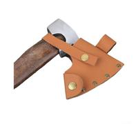 Leather Axe Sheath 16g Lightweight Rivet Reinforced(Style F) | Ultra-light 16g design, rivet reinforced, secure button closure, brown cowhide, easy carry
