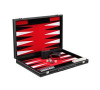 Leather Backgammon Set Royal Red 18 Inch