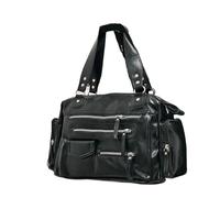 Leather Backpack Mens Retro Tote Bag PU Soft Motorcycle Bags Travel Zipper Pocket Fashion Crossbody Pack Outdoor Camping Hiking Weekend Satchel Women