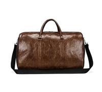 Leather Backpack Mens Unisex Large Capacity Waterproof Luggage Bag Portable Sport Weekend Bags Business Duffle Bag Soft Leather Travel Bag Suitcase(Brown)