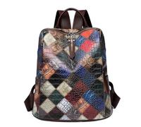 Leather backpack woman Patchwork Vintage Backpack Women Leather Rucksack Women's Knapsack Travel Backpacks School Bags for Teenage Girls