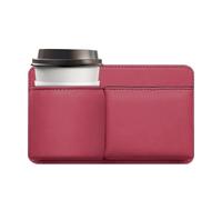 Leather Backseat Cup Holder, Multifunctional Car Organizer, Behind Seat Bottle Holder with Secure Strap, Automotive Storage Pouch, Vehicle Accessory with Easy Install, Drink Organizer for Truck RV