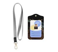 Leather Badge Holder with Lanyard, Colorful Beetle Carry Leather ID Holder, Leather ID Holder for Staff, Teachers and Students