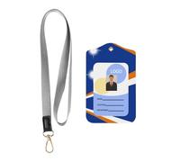 Leather Badge Holder with Lanyard, Flag of The Marshall Islands Carry Leather ID Holder, Leather ID Holder for Staff, Teachers and Students