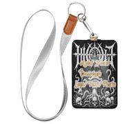 Leather Badge id Holders Dark Metal Witch Skulls