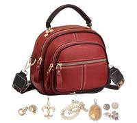 Leather Bag - PU Polyester 22x19x13cm 550g | Leather Tote Bag | Shoulder Handbag Organizer Purse Adjustable Strap Multi Compartment Design For Women Travel Work Shopping And Daily Use