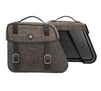 Leather bag set rugged cutout 19 ltr. incl. quick release - brown