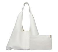 Leather Bag Women Slouchy Hobo Bags Large Capacity Shoulder Bag Fashion All Match Soft Hobo Handbag Purse School Work Travel Tote Handbag Shopping Pouch With Purses (White)