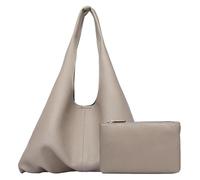 Leather Bag Women Slouchy Hobo Bags Large Capacity Shoulder Bag Fashion All Match Soft Hobo Handbag Purse School Work Travel Tote Handbag Shopping Pouch With Purses (Grey)