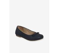 Leather Ballet Pumps, for Girls shimmery dark blue