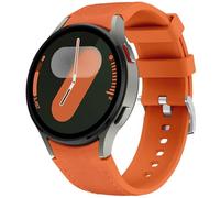Leather Band Compatible with Samsung Galaxy Watch 7 6 5 4 FE 40mm 44mm Bands, 20mm No Gap Soft Strap Watch 6 Classic 43mm 47mm 5 Pro 45mm 4 Classic 42mm 46mm for Men Women (Orange)