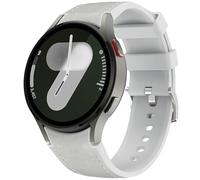 Leather Band Compatible with Samsung Galaxy Watch 7 6 5 4 FE 40mm 44mm Bands, 20mm No Gap Soft Strap Watch 6 Classic 43mm 47mm 5 Pro 45mm 4 Classic 42mm 46mm for Men Women (Light Gray)
