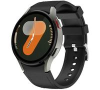 Leather Band Compatible with Samsung Galaxy Watch 7 6 5 4 FE 40mm 44mm Bands, 20mm No Gap Soft Strap Watch 6 Classic 43mm 47mm 5 Pro 45mm 4 Classic 42mm 46mm for Men Women (Black)