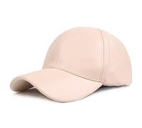 Leather Baseball Cap for Men Women Adjustable All Seasons Solid Color Trucker Caps Golf Hiking Running Sports Hats for Elderly Father
