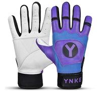 Leather Baseball & Softball Batting Gloves - Pro Grip, Shock-Absorbing Non-Sting Palm, Breathable Finger-Fit Design - Durable Unisex Fastpitch Gloves for Adults & Youth (Purple, Adult - XL)