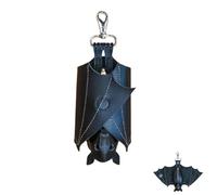 Leather Bat Coin Purse, Handmade Folding Bat Wallet with Wings, Leather Suede Keychain Wallet - with Zipper Pocket, Inverted Bats Modeling, for Family and Friends (1pc)