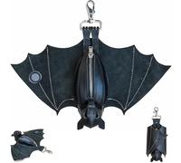 Leather Bat Coin Purse, Handmade Gothic Bat Coin Pouch with Wings, Leather Suede Keychain Wallet for Bags & Belts (1PC)