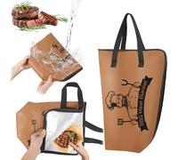 Leather BBQ Blanket for Resting Meat, Smoker Meat Resting Blanket, Reusable Smoker Meat Insulated Resting Bag with Wide Mouth for Large Brisket Beef, BBQ Gifts for Men Dad,Traeger Accessories