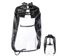 Leather BDSM Straitjacket with Handcuffs - Fetish Chastity Costume for Men and Women, Bondage Restraints, SM Clothing and Erotic Roleplay Accessory